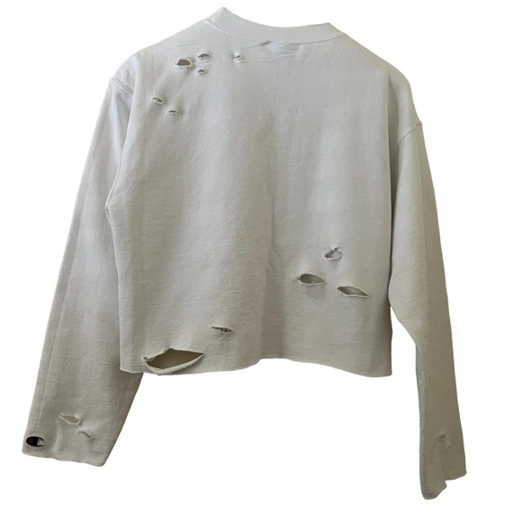 Champion MAMA Retro Rainbow Upcycled Reworked Cropped Sweatshirt - Size Medium - Picture 7 of 12